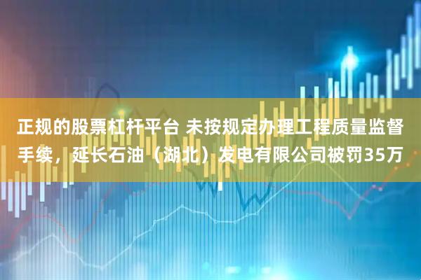 正规的股票杠杆平台 未按规定办理工程质量监督手续，延长石油（湖北）发电有限公司被罚35万