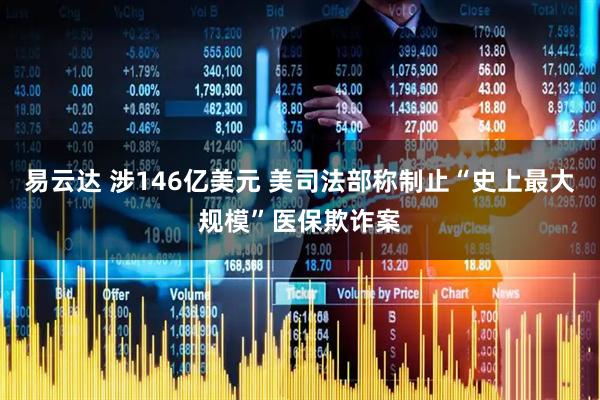 易云达 涉146亿美元 美司法部称制止“史上最大规模”医保欺诈案
